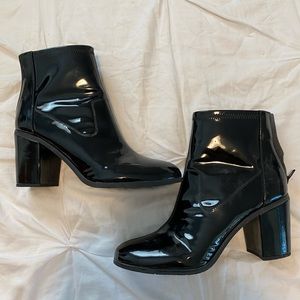 BLACK Patten Leather Booties